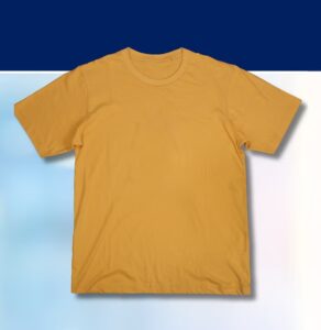 Blank gold t-shirt template for custom branding or promotional use