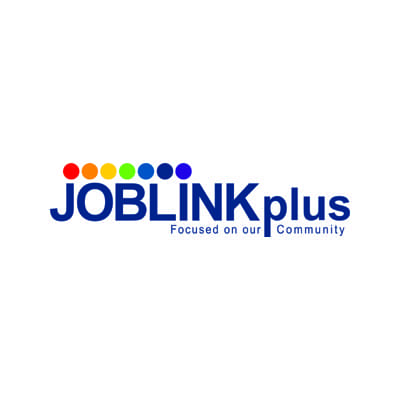 JOBLINKplus logo with colored dots and tagline 'Focused on our Community'